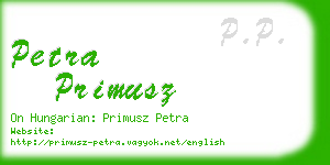 petra primusz business card